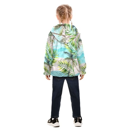 OTVEE Summer Beach Palm Trees Kids Hoodie Jacket Fall Spring Full Zip Warm Outwear Coat4