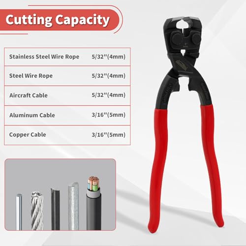Image of 8 inch End Cutting Pliers, Heavy Duty Nail Puller Pliers, End Nippers | Carpenter Pincers, Wire Cutters End Snips for Cutting Wires or Pulling Nails, Flush Cut End Nipper Tool