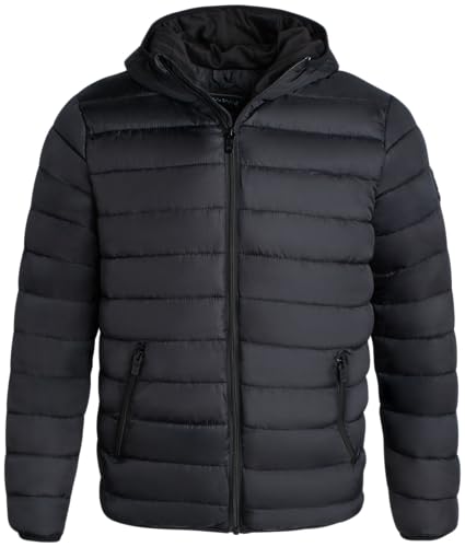 Image of Perry Ellis Mens Puffer Jacket - Quilted Packable Down Winter Jacket with Hood - Lightweight Winter Coat for Men