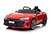 Produktbild FINOOS Kinder Elektroauto Audi RS E-tron 12V Kinderauto mit 2,4 GHz Fernbedienung, Kinderfahrzeug mit Hupe, LED, Musik, Sanftstart, Elektrofahrzeug mit Hilfsrad, für 1-4 Jahre Kinder (Rot)