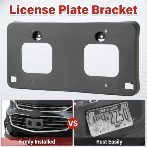 Image of License Plate Bracket Accessories for Chevrolet Chevy Malibu 2016 2017 2018 (submodel: Hybrid, L, LS, LT, Premier), Front Bumper License Plate Holder Replacement Frame Black Mount