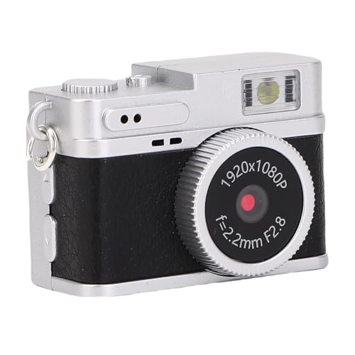 Acogedor ミニキーチェーンカメラ、1080P 20MPコンパクトポータブルビデオレコーダー、180mAhバッテリー付き、旅行Vlog用小型カメラ (BLACK)