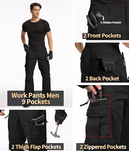 Arunlluta Work Pants for Men Ripstop - Tactical Cargo Pants Water Resistant - image 3