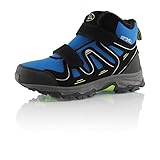  Fusskleidung® Damen Herren Wanderschuhe warm gefütterte Winterstiefel Blau Schwarz Grün EU 46