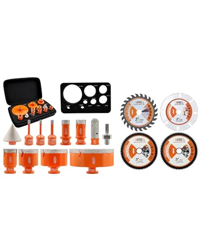 Kit trépan carrelage diamant M14 BGTEC avec lames de scie pour percage brique