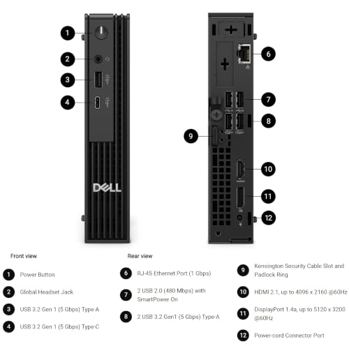 Image of Dell Pro Micro Mini PC for Business, AMD Ryzen 5 150, 16GB DDR5 RAM, 1TB SSD, (Next Gen of OptiPlex Micro), AI-Ready, WiFi 6, Windows 11 Pro