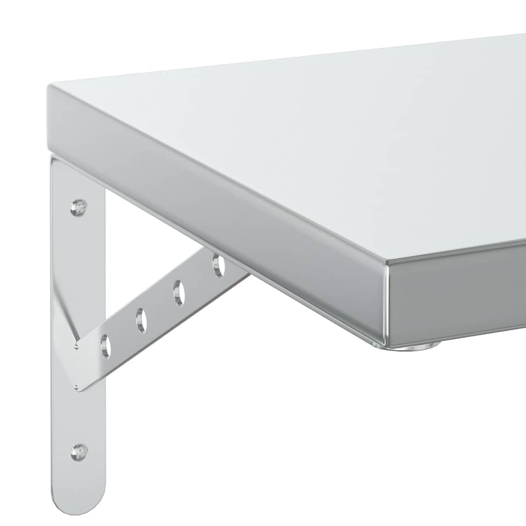 vidaXL Mensole a Muro 2 pz 100x30 cm Argento in Acciaio Inossidabile, mensola sospesa, mensola sospesa a Muro, scaffale espositivo a Muro