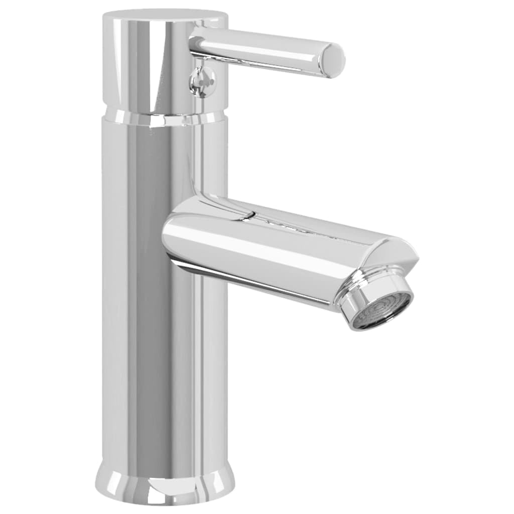 Grifo de lavabo cromado de latón con 130 x 176 mm, cartucho de 40 mm, manguera flexible de acero inoxidable, monomando para agua fría y caliente, caño giratorio para baño y cocina
