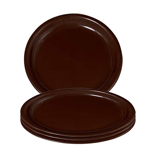 Buy Wonder Homeware Microwave Safe Unbreakable Plates Set, 4 Pcs Big Plate, Brown Color, Made in