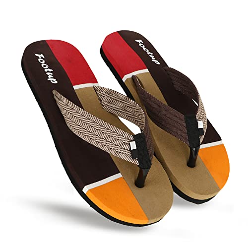 Image of Men's Orthopedic Comfort Flip Flops with Soft Fabric Straps | Cushioned Anti-Skid Footbed Slippers for Men | Lightweight Walking Flip Flops for Home, Outdoor, Indoor Use
