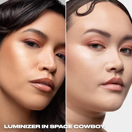 Urban Decay Face Bond Waterproof Luminizer (Space Cowboy - Champagne With Silver Sparkle), All-Over Liquid Highlighter + Bronzer, with 3% Niacinamide, Smudge-Resistant, Transfer-Resistant - 1 fl oz