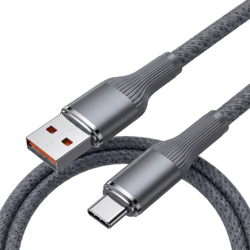 USB-A to USB-C Woven Cable Fast Charging Durable and Tangle-Free Design Compatible Charger for Apple & Android Devices (1.0 m, 3.28 ft) - Blue image 2