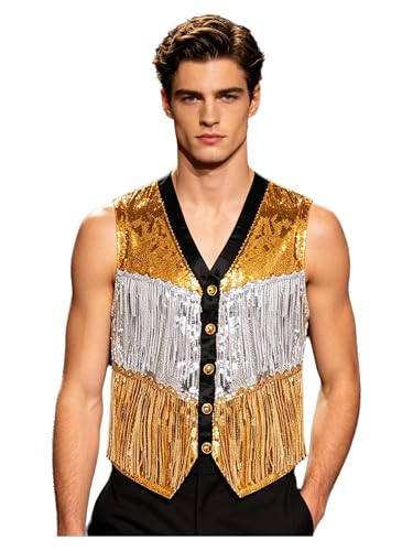 Haut sans manches col en V pour homme vêtement chic de club et scène