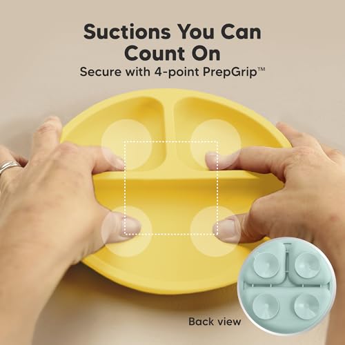 KeaBabies Suction Plates with Lids (3-pack, Divided, Silicone) — view 3