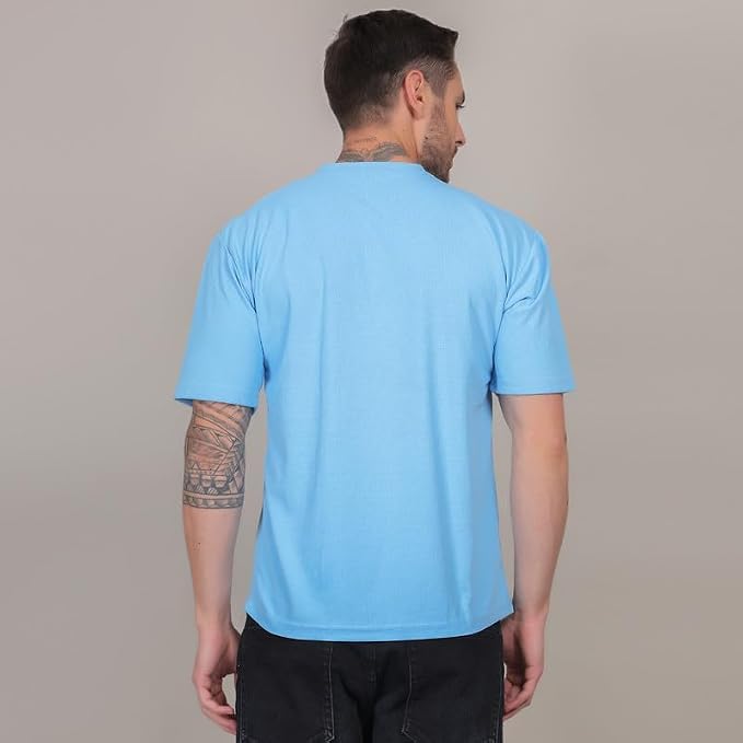 Image of Solid Self Design Oversized Tshirt for Men | Oversize T-Shirts for Men | Men Drop Shoulder Tshirts | Bagy Fit Men Tshirt