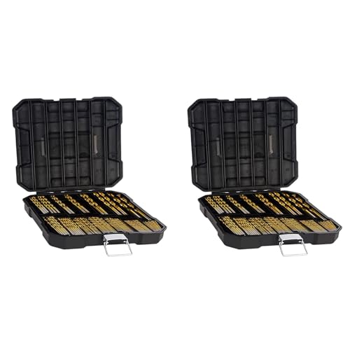 Sxmrmnx Juego de brocas de metal de titanio para acero, madera, plástico, cobre, aluminio con estuche de almacenamiento, 1/16-3/8 pulgadas, 198 piezas