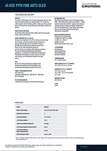 Grundig 65 GOS 9798 FINE ARTS OLED 164 cm (65 Zoll) Fernseher (Ultra HD, Twin Triple Tuner, Smart TV, 3-Wege-Stereo Soundsystem) – Bild 3