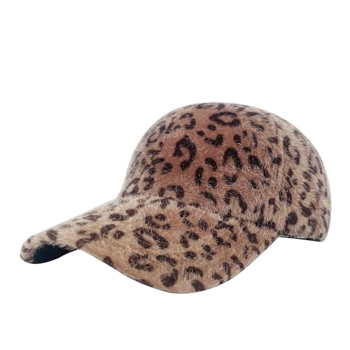 Women Leopard Baseball Caps Men Retro Golf Cap Adjustable Unisex Soft Bucket Hats Sports Cycling Hiking Tennis Outdoor (Baseballhat A-Brown)