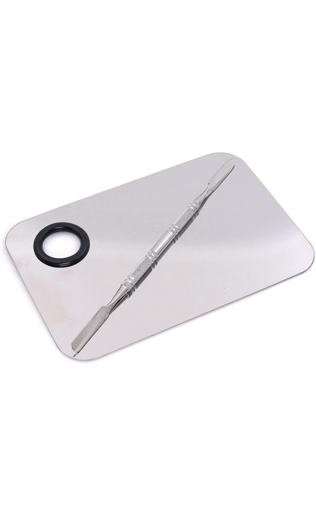 Kira Stainless Steel Professional Beauty Salon Color Cream Cosmetic Mixing Makeup Palette, Spatula Makeup Artist Nail Art Tool (Square)-picture-48