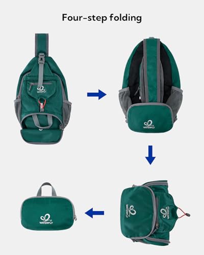 Image of WATERFLY Packable Small Crossbody Sling Backpack Shoulder Chest Bag Daypack for Hiking Traveling