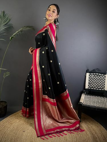 Image of SGF11 Women's Kanjivaram Pure Soft Silk Saree With Unstitched Blouse Piece