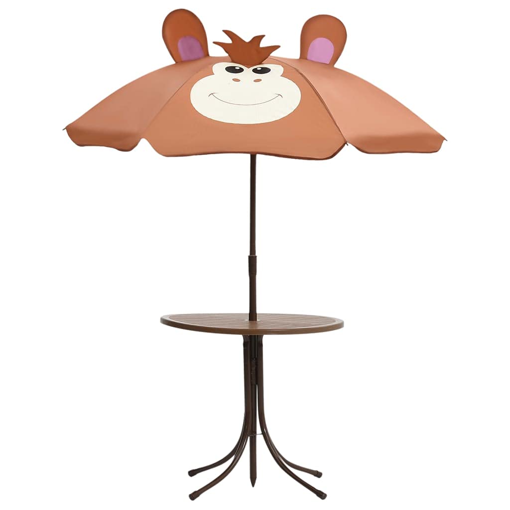 Ensemble de meubles de jardin pour enfants avec parasol, une variété de motifs de dessin animé, coins arrondis, 38 x 28 x 50 cm (l x P x H) - Chaise pliante pour enfants