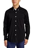 Dockers Men's Long Sleeve Button Front Comfort Flex Shirt, Full Black, Large