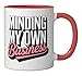 Minding My Own Small Business Entrepreneur Self-Employed Ceramic Mug, Red/White