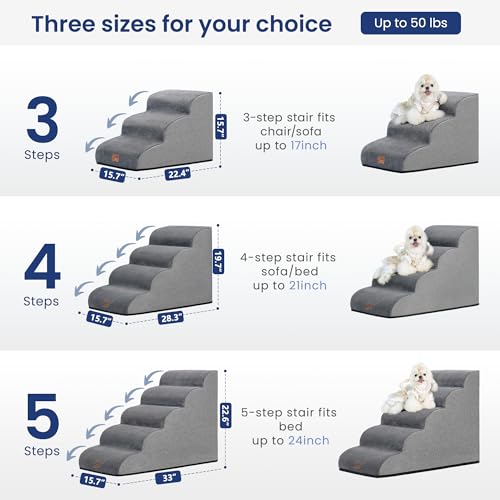 image for GoGoBunny Ramp Dog Stairs for Couch Sofa and Chair 15.7