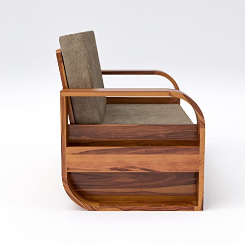Image of Douceur Furnitures Solid Sheesham Wood 2 Seater Sofas | Two Seater Sofa for Living Room, Cafe, Office | (Design-7)