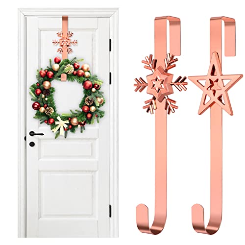 2-Pack Christmas Wreath Hanger with Snowflake Accents for Festive Decoration