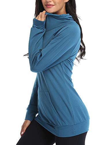 image for SeSe Code Yoga Sweatshirts for Women, Juniors Moisture Wicking Cowl Ne