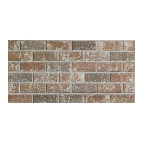 IZODEKOR Paneles imitacion ladrillo-Revestimiento de paredes, paneles de poliestireno para salón, cocina, baño, dormitorio y Teras, paneles decorativos 3d para uso interiores y exterior| Moca real
