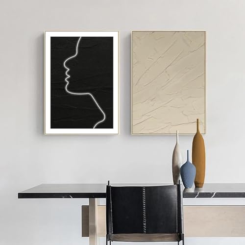 Peinture affiche segment de ligne noire déco maison mur art moderne salon