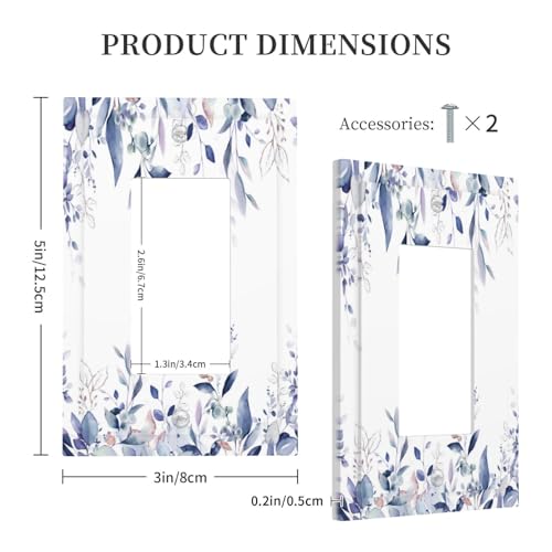 Decorative Outlet Covers Rustic Ink Blue Eucalyptus Leaves Sage leaf 1 Gang Rocker Light Switch Cover Plate Single Decora Light Switch Covers Wall Plate Faceplate for Bedroom Decor