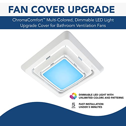 Image of Broan-NuTone FG600RGBS Customizable Color Changing LED Cover /Grille for Bathroom Fans, Easy DIY Install, Smart Phone App, Bright White