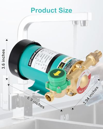Goottan Water Pressure Booster Pump 120W 115VAC,396 GPH,21.7 PSI Water Pressure Transfer Pump with Automatic Flow Switch for Home,Kitchen,Bathroom