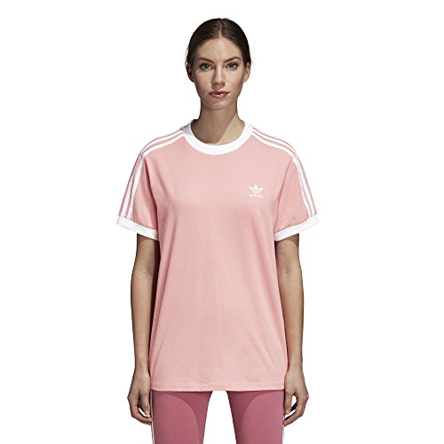 Image of adidas Originals Womens-3 Stripes T-Shirt BP9414 Short Sleeve T-Shirt - Pink - Medium
