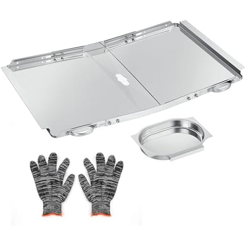 Grease Tray with Catch Pan for Dyna Glo Grill Replacement Parts - Universal Drip Pan for 4/5 Burner Gas Grill Models from Nexgrill, Expert Grill, Kenmore, BHG and More (24"-30") (Silver) Cover