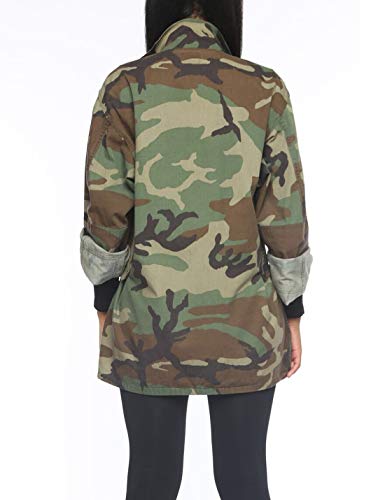Naliha Women Casual Camouflage Jacket Military Anorak Long Sleeve Coat Outfit4