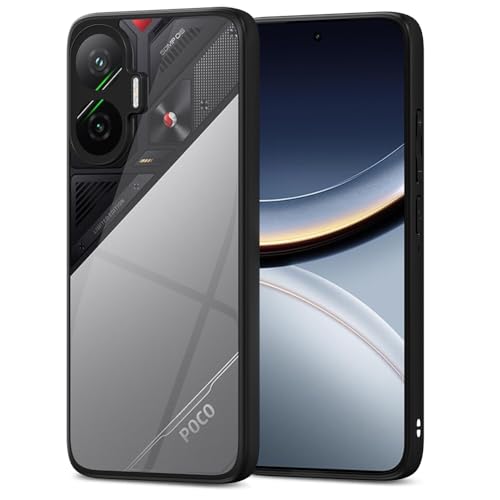 Image of Amazon Basics TPU+PC Back Cover for Poco F7 5G | Shockproof Sleek Hybrid Armor Bumper Case (Black)