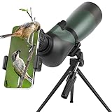 Spektive für Zielschießen, Jagd, Vogelbeobachtung, Wildtierbeobachtung. Low Light Vision Spektiv mit Metall-Stativ, Telefon-Adapter, Tragetasche, BAK4 Prisma, FMC-Objektiv (70G)