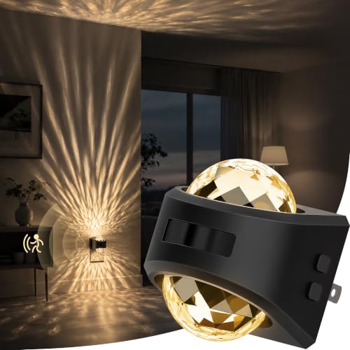 Image of Motion Sensor Night Light Projector Dimmable Warm White Rotatable | night lights plug into wall dimming, dusk to dawn & motion sensor, 180rotatable, 3000K bedroom hallway bathroom home decor