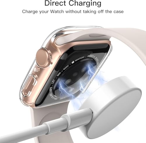 Image of Case with Screen Protector for Apple Watch SE 3 /2 /1 (2025 /2022 /2020) / Series 6 5 4 40mm, Overall Protective Cover, Built-in Tempered Glass Film High Sensitivity, 3 Pack (Clear)