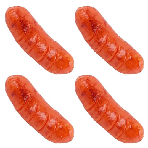 ASUNFO 4 Pcs Artificial Hot Dog Fake Sausage Simulated Lifelike Food Model Props for Kitchen Home...