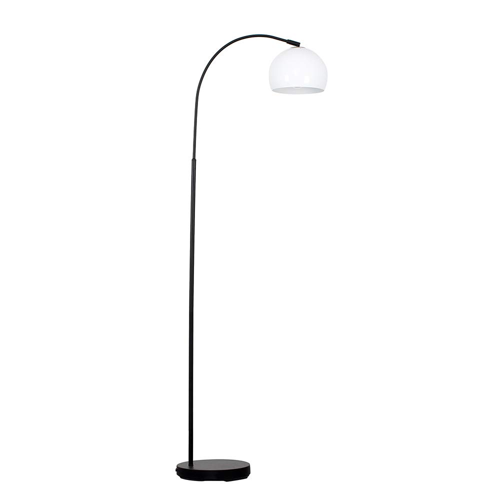 Minisun Gloss White | Modern Designer Style Black Floor Lamp With A Light Shade | Floor Lamps & Torchieres, Home Décor & Improvement Essential | Includes 6W Led E27 Light Bulb