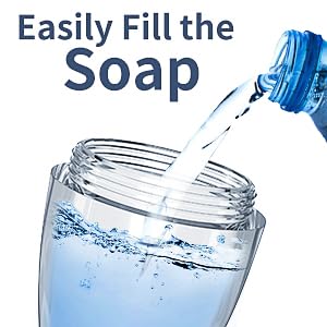 Image of Kitchen cleaner sponge with Soap Dispenser and Easy Fill Design.