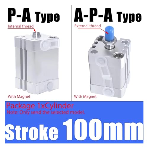 Cylindre ADN32/40mm compact pneumatique carré course 100mm