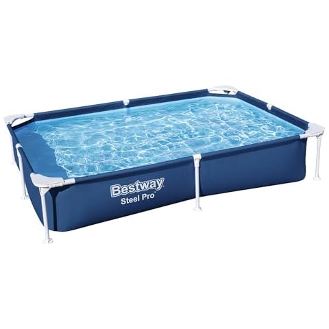 Bestway Steel Pro Rectangular Metal Frame Above Ground Outdoor Backyard Swimming Pool Cover
