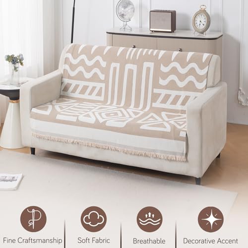Image of HOKIPO Sofa Cover 2 Seater, 180x120 cm, Beige